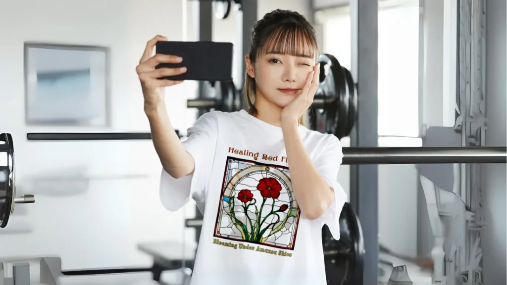 女性がスマホで撮影